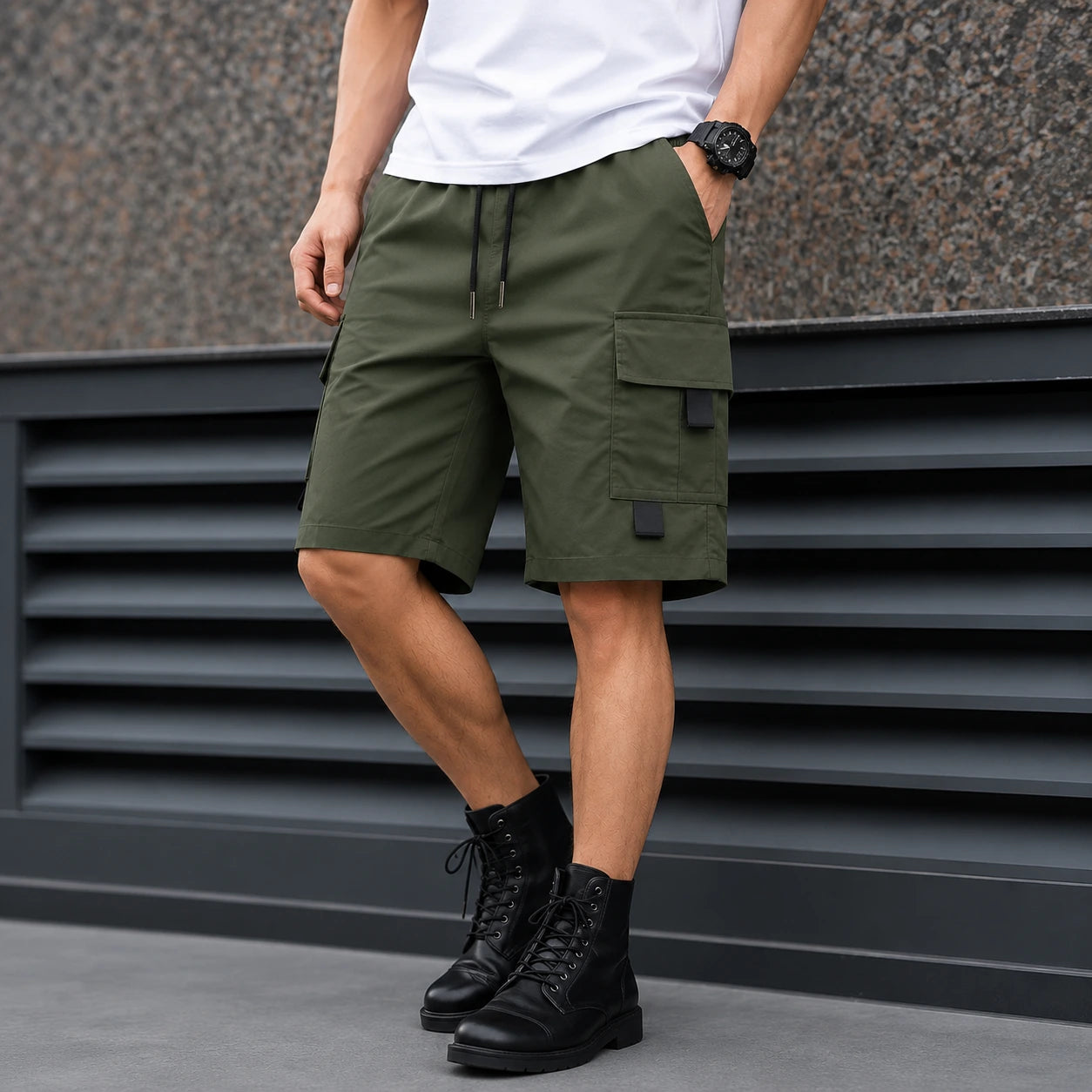 Pack of 4 Offer 😍 Men’s Premium-Capri Cargo Pants | Black, Grey, Blue & Green
