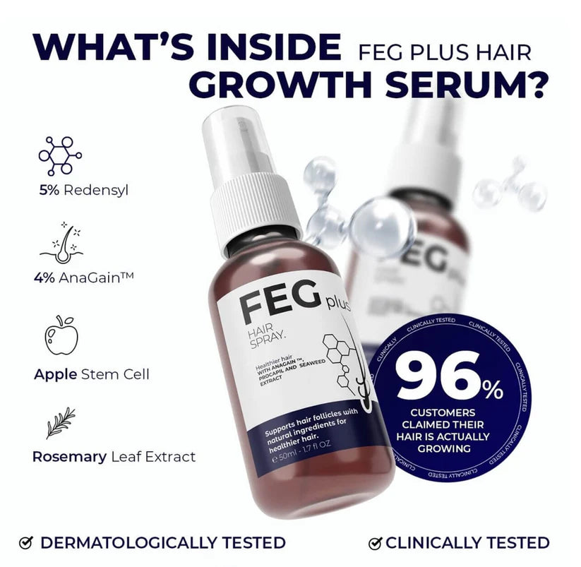 FEG PLUS HAIR SERUM (Buy 1 Get 1 Free) (Derma Roller Free)