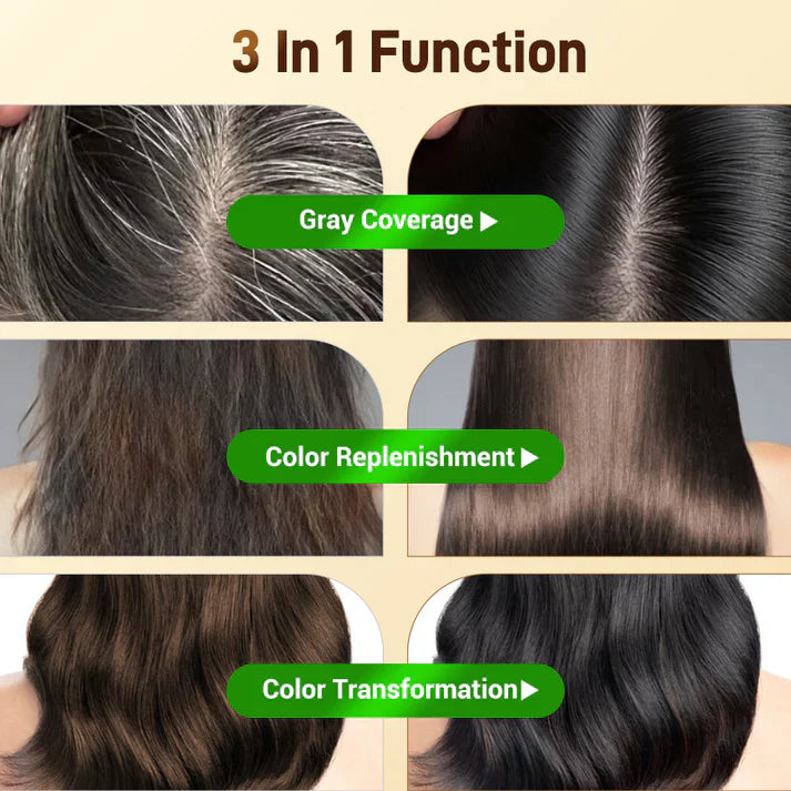 Pack of 3 😍 Natural Plant-Based Hair Color Dye Shampoo