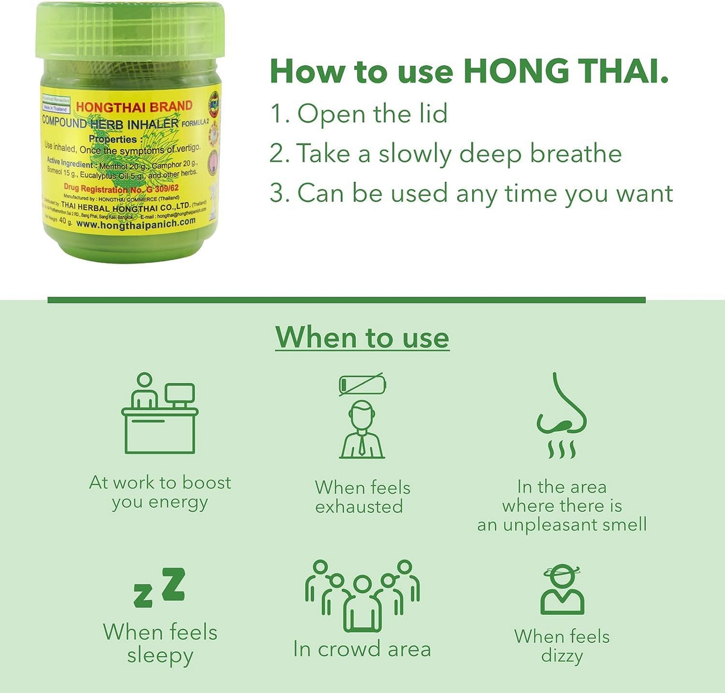 Hong Thai Traditional Herbal Inhaler 🌿🌬️ ( Buy 1 Get 1 FREE🔥🔥)