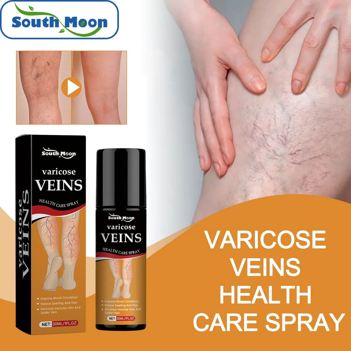 Turmeric Varicose Veins Relief Spray - (Buy 1 Get 1 FREE🔥🔥)