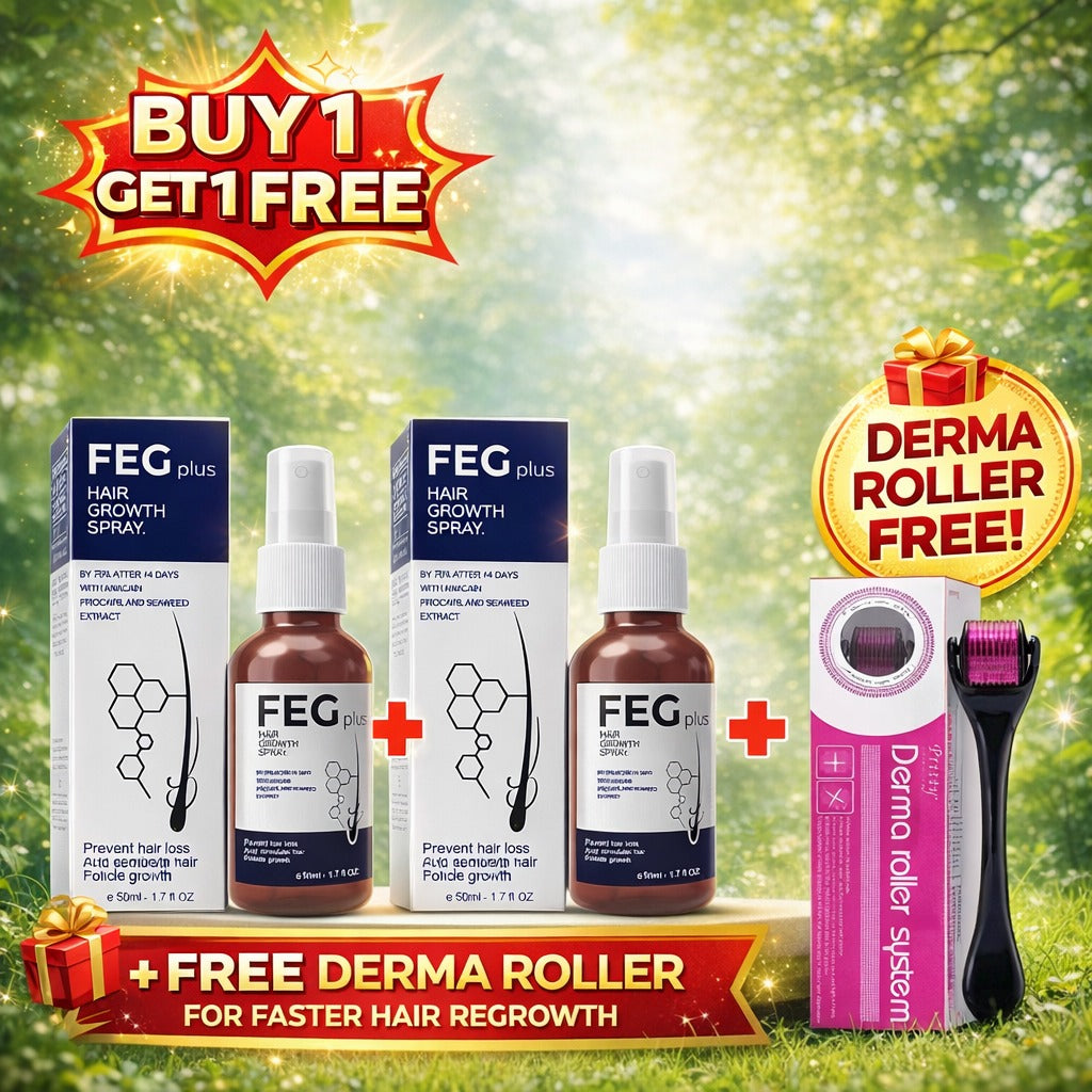 FEG PLUS HAIR SERUM (Buy 1 Get 1 Free) (Derma Roller Free)