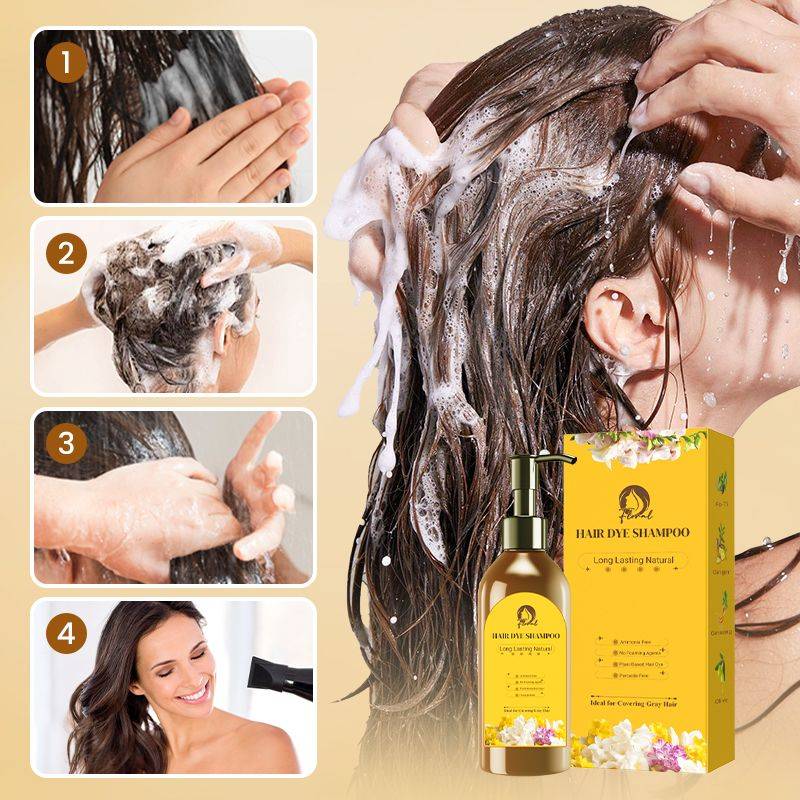 Pack of 3 😍 Natural Plant-Based Hair Color Dye Shampoo